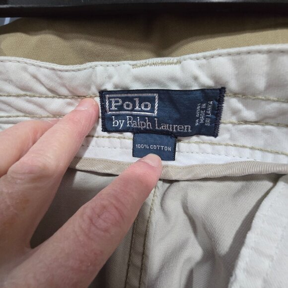 Polo by Ralph Lauren Shorts Men's 36 100% Cotton Tan Cargo - Picture 3 of 4